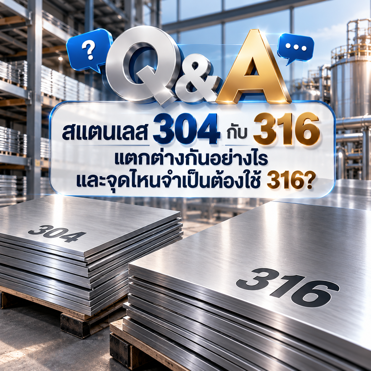 สแตนเลส 304 กับ 316 ต่างกันอย่างไร สรุปจุดต่าง สเปก และพื้นที่ที่จำเป็นต้องใช้ 316