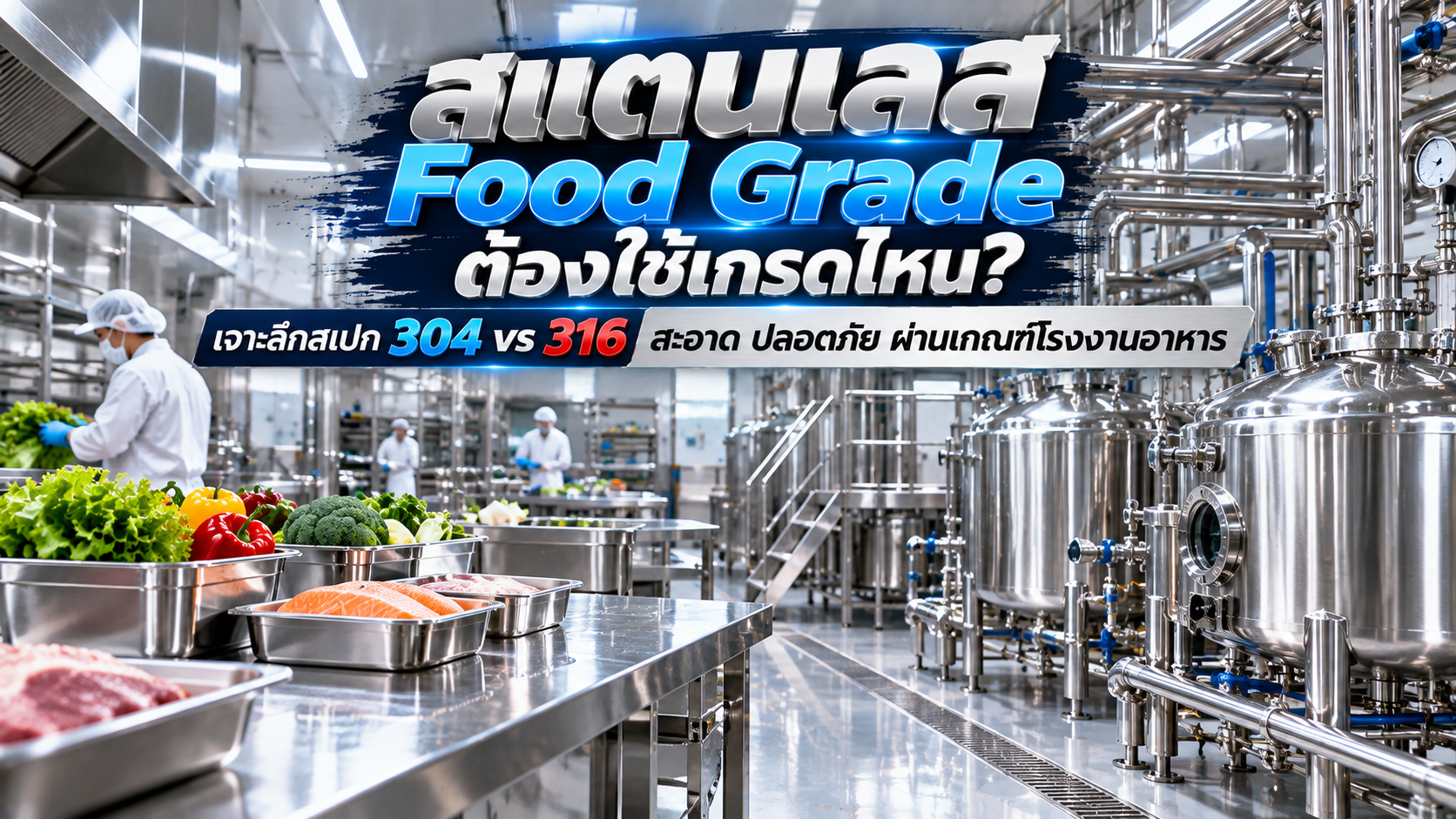 สแตนเลส Food Grade คืออะไร? ต้องใช้เกรดไหนถึงจะปลอดภัย ผ่านเกณฑ์ตรวจรับโรงงานอาหาร