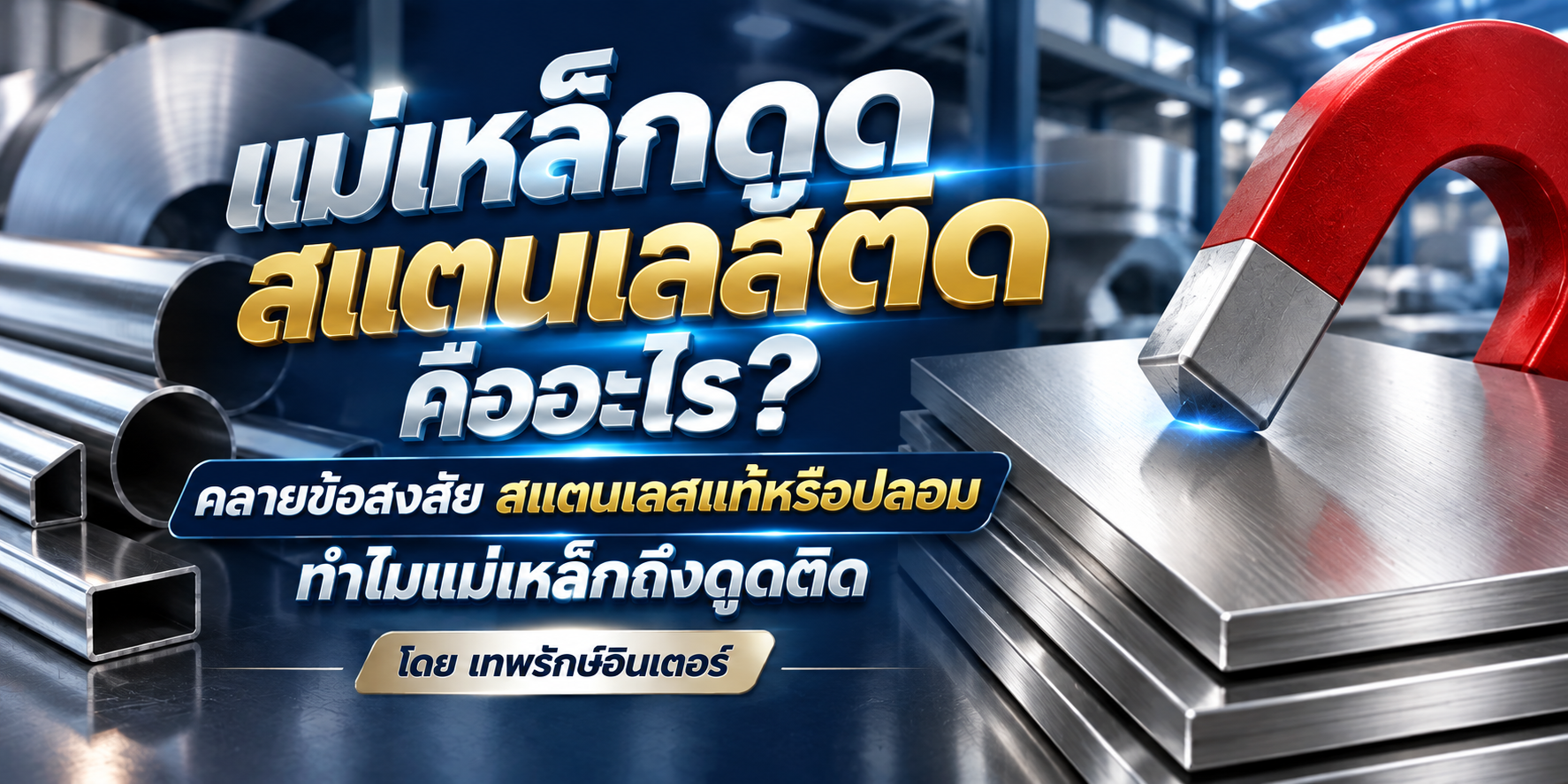 แม่เหล็กดูดสแตนเลสติดคืออะไร? คลายข้อสงสัย สแตนเลสแท้หรือปลอม ทำไมแม่เหล็กถึงดูดติด โดย เทพรักษ์อินเตอร์