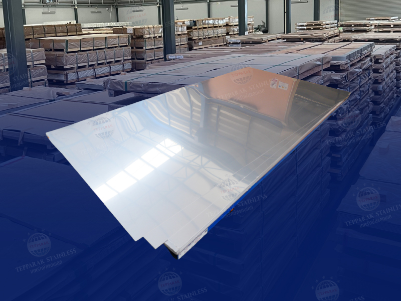 แผ่นสเเตนเลส ผิว 2B (มัวมัน-กึ่งเงากึ่งด้าน) ความหนา 0.4 มิล