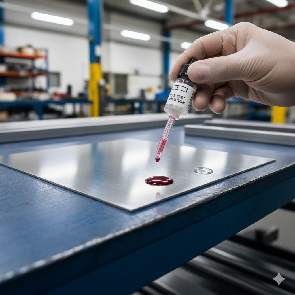 น้ำยาตรวจสอบเเผ่นสเเตนเลส 